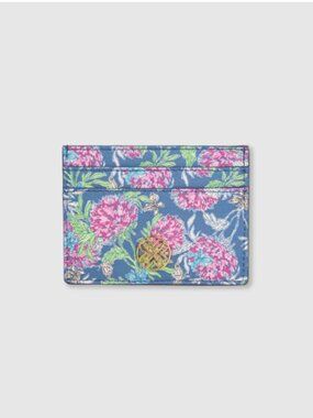 NWT Lilly Pulitzer Card Case Multi Dahlia Licious Blue Pink GWP Slim Wallet